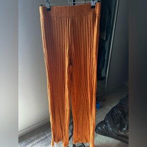 Orange rust cotton on yoga pants